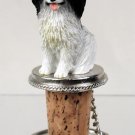DTB47B Papillon, Black & White Bottle Stopper