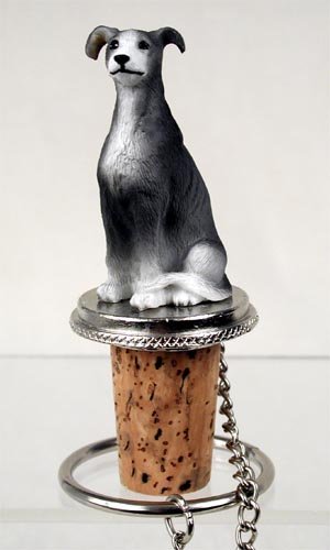 DTB54B Greyhound, Gray Bottle Stopper