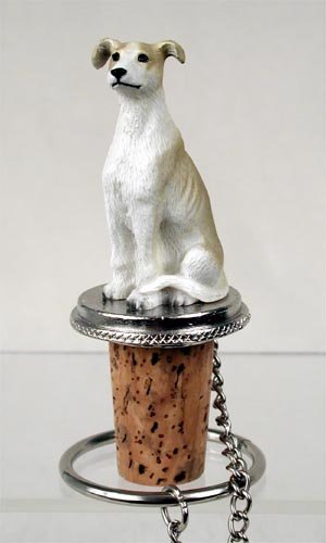 DTB54D Greyhound, Tan & White Bottle Stopper