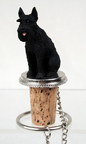 DTB58B Schnauzer, Giant, Black Bottle Stopper