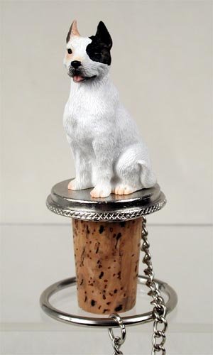 DTB65A Pit Bull Terrier, White Bottle Stopper