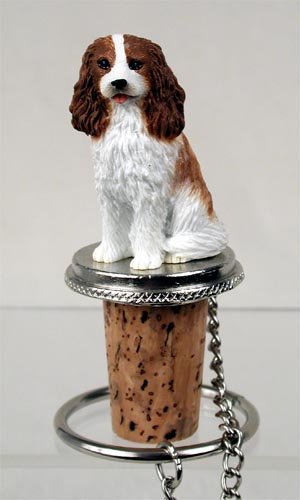 DTB80A Cavalier King Charles, Brown & White Bottle Stopper