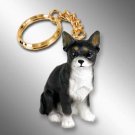 DTK06A Chihuahua, Black & White Keychain