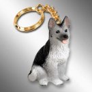 DTK08B German Shepherd, Silver & Black Keychain