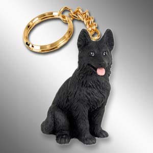 DTK08D German Shepherd, Black Keychain