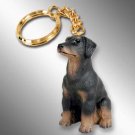 DTK101A Doberman, Black, Uncropped Keychain