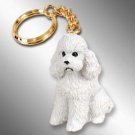 DTK104A Poodle, White, Sport cut Keychain