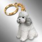 DTK104B Poodle, Gray, Sport cut Keychain