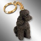 DTK104E Poodle, Chocolate, Sport cut Keychain
