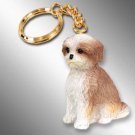 DTK128B Shih Tzu, Tan, Sport cut Keychain