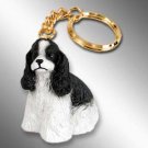 DTK15E Cocker Spaniel, Black & White Keychain