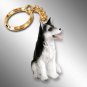 DTK17B Husky, Black & White, Brown Eyes Keychain