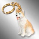 DTK17C Husky, Red & White, Blue Eyes Keychain