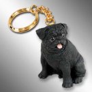 DTK18B Pug, Black Keychain