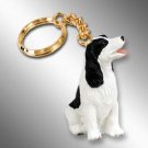 DTK22B Springer Spaniel, Black & White Keychain