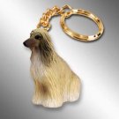 DTK28B Afghan, Tan & White Keychain