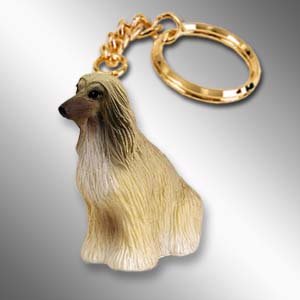 DTK28B Afghan, Tan & White Keychain