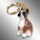 DTK33C Boxer, Brindle Keychain
