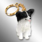 DTK47B Papillon, Black & White Keychain