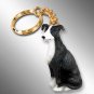 DTK54A Greyhound, Black & White Keychain