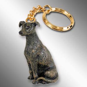 DTK54C Greyhound, Brindle Keychain