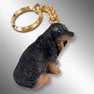 DTK60B Dachshund, Longhaired, Black Keychain