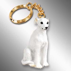 DTK92A Whippet, White Keychain