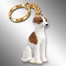 DTK92B Whippet, Brindle & White Keychain