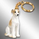 DTK92D Whippet, Tan & White Keychain