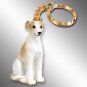 DTK92D Whippet, Tan & White Keychain