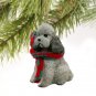 DTX104B Poodle, Gray, Sport cut Christmas Ornament