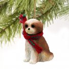 DTX128B Shih Tzu, Tan, Sport cut Christmas Ornament