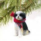 DTX128D Shih Tzu, Black & White, Sport cut Christmas Ornament