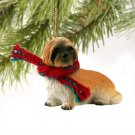DTX129B Lhasa Apso, Brown, Sport cut Christmas Ornament