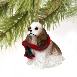 DTX15D Cocker Spaniel, Brown & White Christmas Ornament