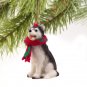 DTX17A Husky, Black & White, Blue Eyes Christmas Ornament