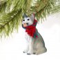 DTX17D Husky, Gray & White, Brown Eyes Christmas Ornament
