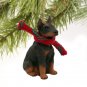 DTX25B Doberman, Red Christmas Ornament