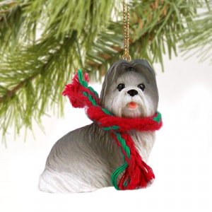 DTX26A Shih Tzu, Gray Christmas Ornament