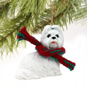 DTX26E Shih Tzu, White Christmas Ornament