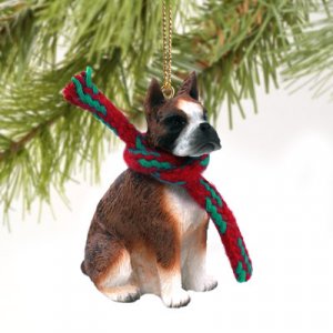 DTX33C Boxer, Brindle Christmas Ornament