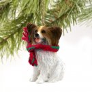 DTX47A Papillon, Brown & White Christmas Ornament