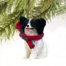 DTX47B Papillon, Black & White Christmas Ornament