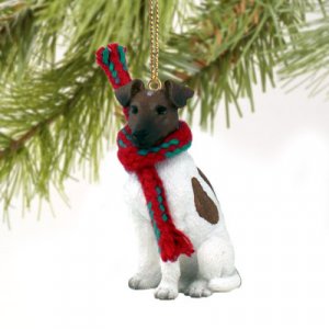 DTX50A Fox Terrier, Brown & White Christmas Ornament