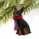 DTX57A Min Pin, Tan & Black Christmas Ornament
