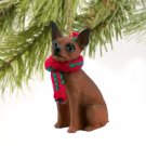 DTX57B Min Pin, Red & Brown Christmas Ornament