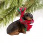 DTX60B Dachshund, Longhaired, Black Christmas Ornament