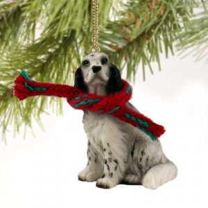DTX84A English Setter, Blue Belton Christmas Ornament