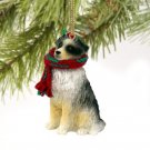 DTX99B Australian Shepherd Blue Christmas Ornament