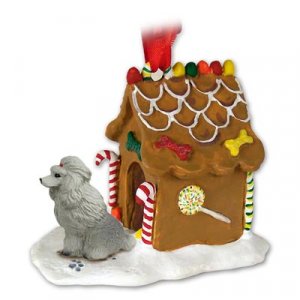 GBHD01B Poodle, Gray Ginger Bread House